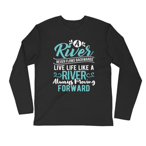 A River....Long Sleeve Fitted Crew