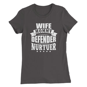 Wife Mommy....Bella + Canvas 6004 Women's The Favorite Tee with Tear Away Label