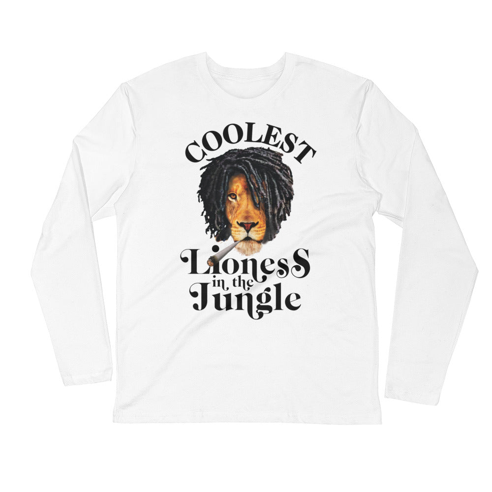 Coolest Lioness....Long Sleeve Fitted Crew